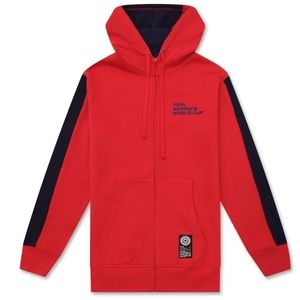 Norway Women's World Cup 2023 Red Zip Hoodie Unisex, Large Official FIFA